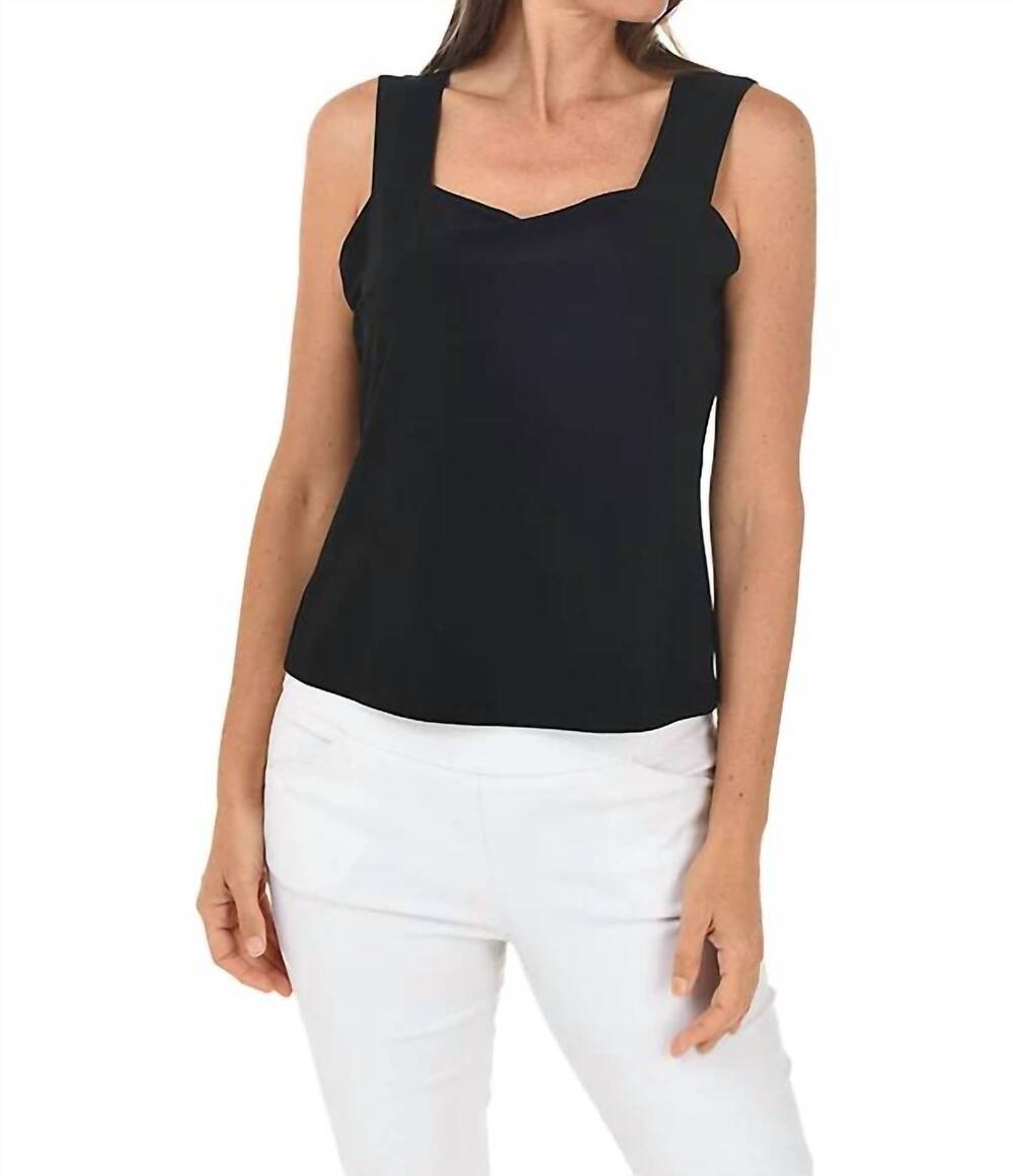 NEW BALI square neck tank top in black